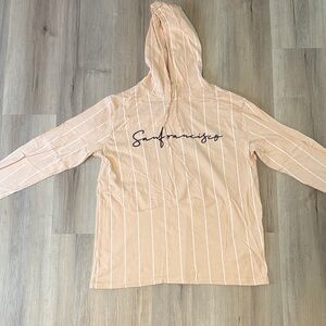 Striped Tan Hoodie with San Francisco Print